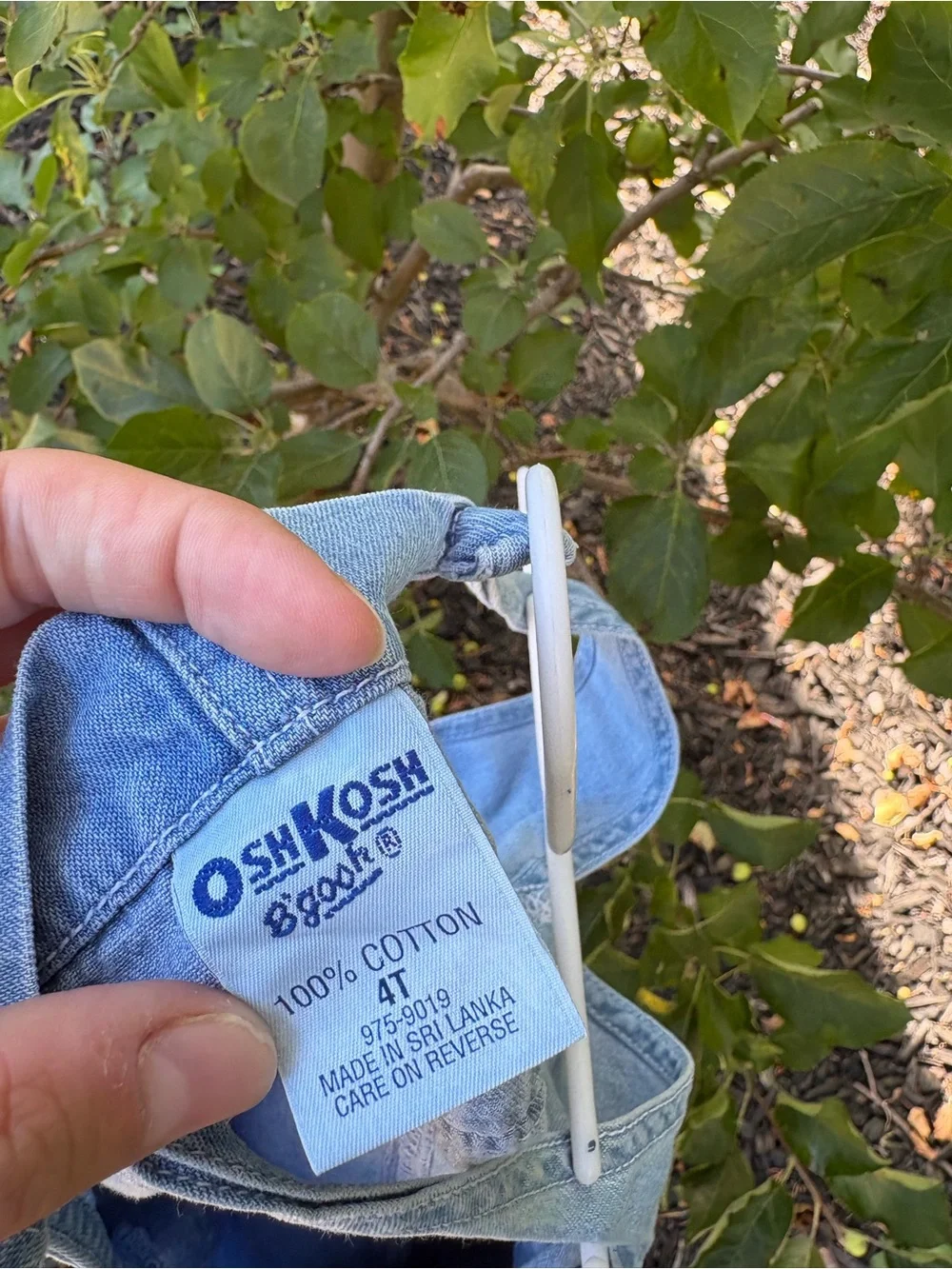 Vintage Osh Blue Denim Kids Overall Dress with Embroidered Hearts